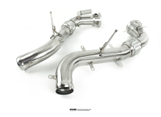 new kline innovation mclaren 675lt decat cat pipe set - stainless steel part number kl-mc-675lt-decat-cs-ss