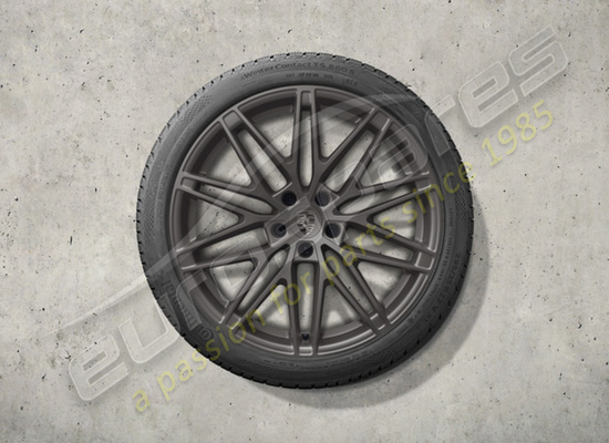 new porsche 22 inch rs spyder design winter wheel and tyre set - painted in turbonite part number 95c044600k