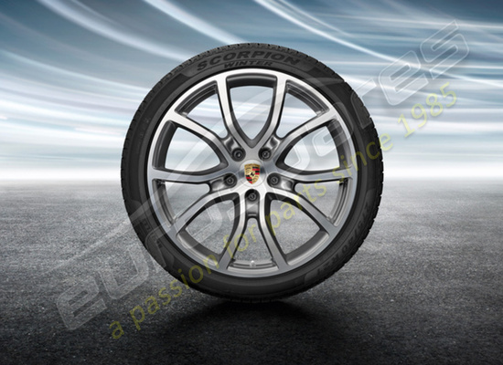 new porsche 21 inch exclusive design winter wheel and tyre set part number 9y0044615j