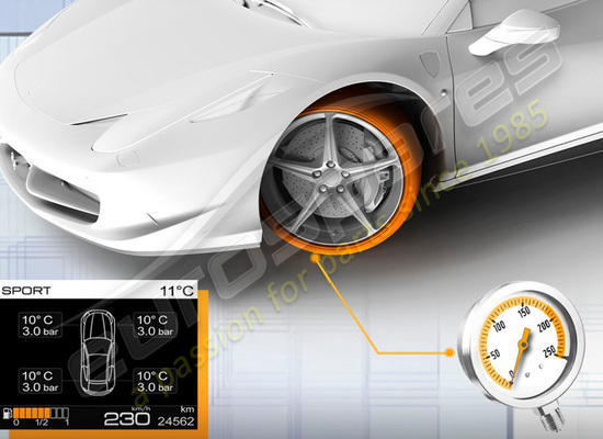 new ferrari tyre pressure monitoring system (tpms) kit part number 70002956