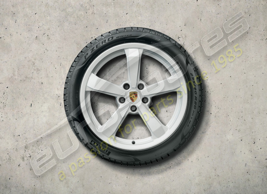 new porsche 19-/20-inch dakar winter wheel and tyre set - painted in white part number 992044600t