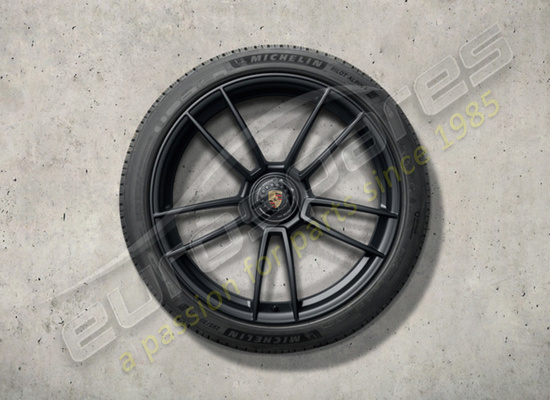 new porsche 20-/21-inch turbo s winter wheel and tyre set painted in black (satin-gloss) part number 992044602ba