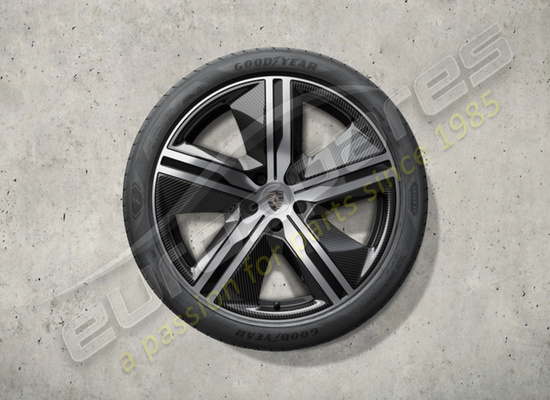 new porsche 22 inch exclusive design summer wheel and tyre set - with aeroblades carbon part number 95c044660q