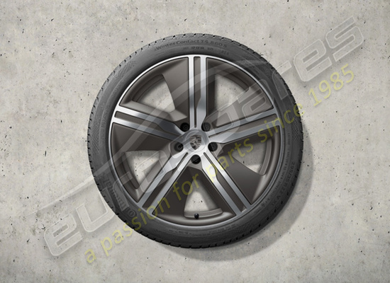 new porsche 22 inch exclusive design winter wheel and tyre set - painted in turbonite part number 95c044600p