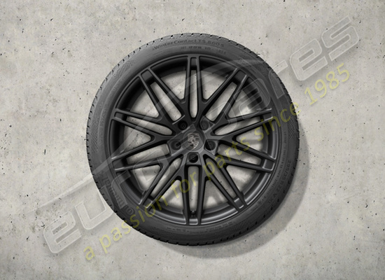 new porsche 22 inch rs spyder design winter wheel and tyre set - painted in black (satin-gloss) part number 95c044600l