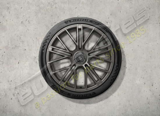 new porsche 21-inch panamera turbo s summer wheel-and-tyre set, with central locking - painted in turbonite part number 976044660q