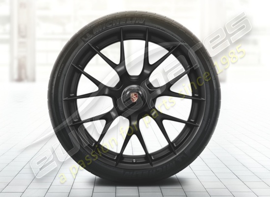 new porsche 20/21 inch magnesium summer wheel and tyre set - painted in black (satin-gloss) part number 91804460008