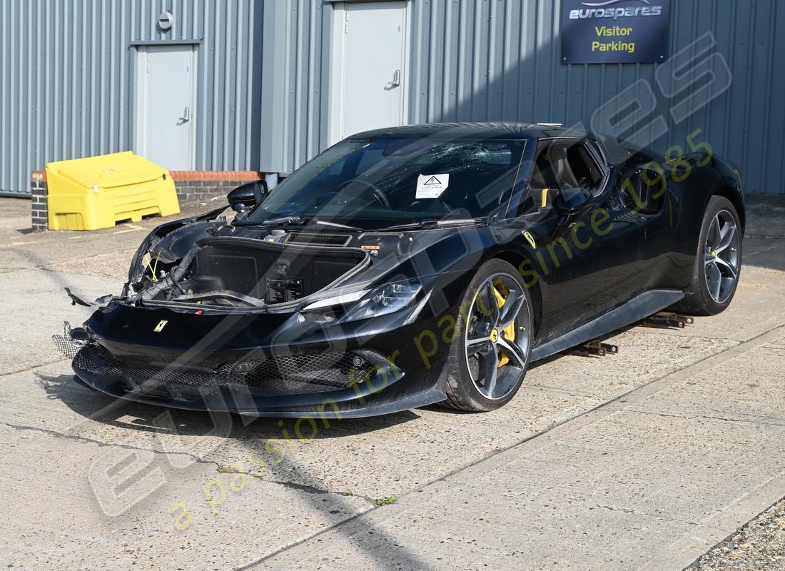 ferrari 296 gtb being prepared for dismantling at eurospares