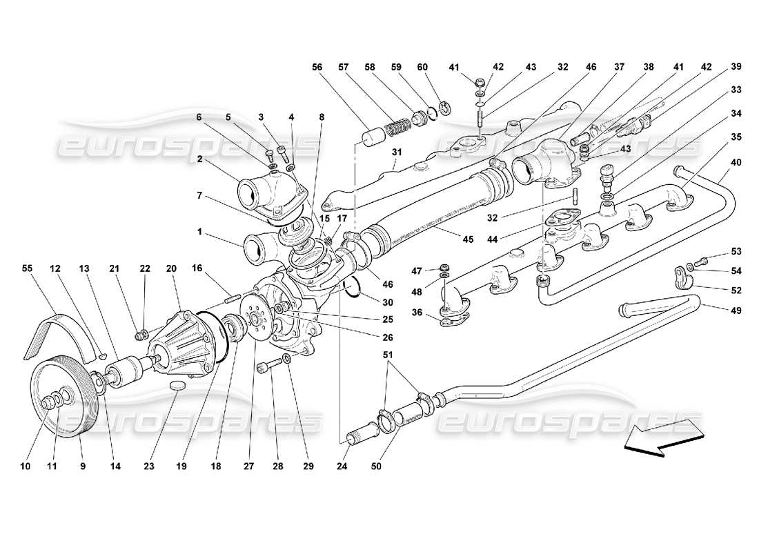 ferrari 550 maranello water pump parts diagram