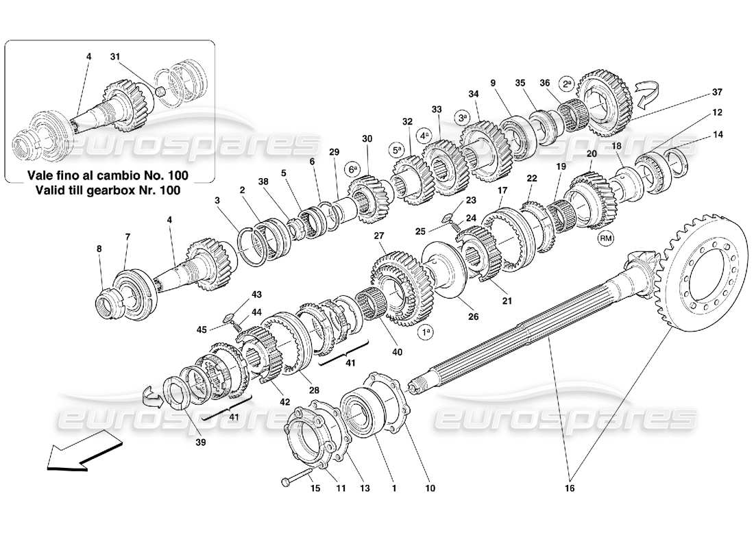 ferrari 456 m gt/m gta lay shaft gears -not for 456m gta part diagram