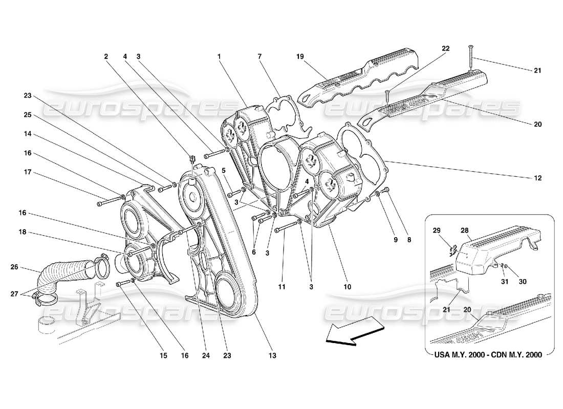 ferrari 456 m gt/m gta engine covers part diagram