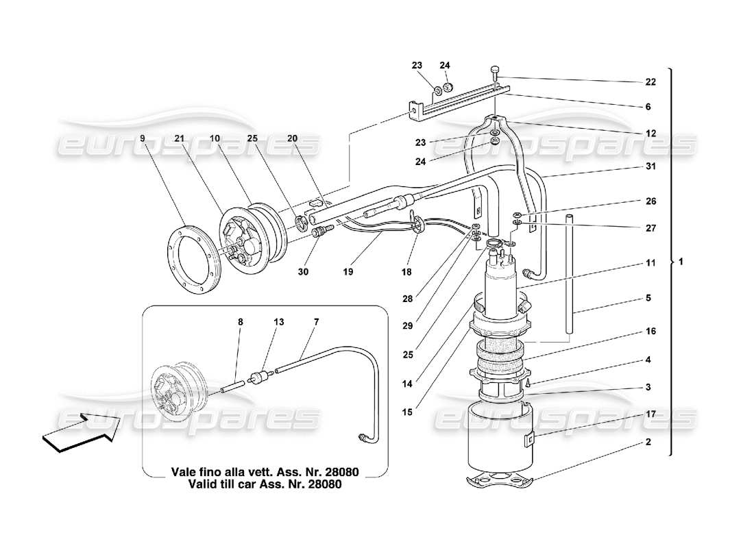 a part diagram from the ferrari 550 parts catalogue