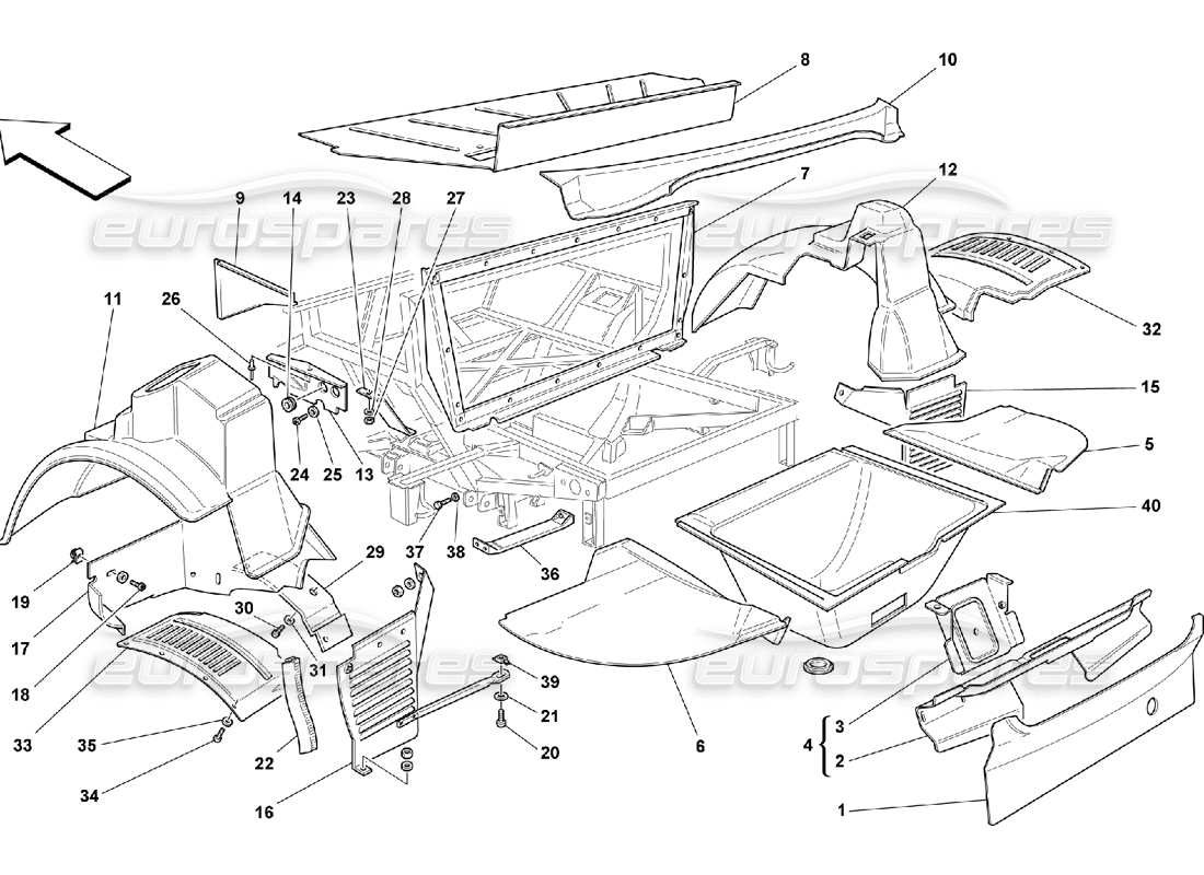 a part diagram from the ferrari 550 maranello parts catalogue