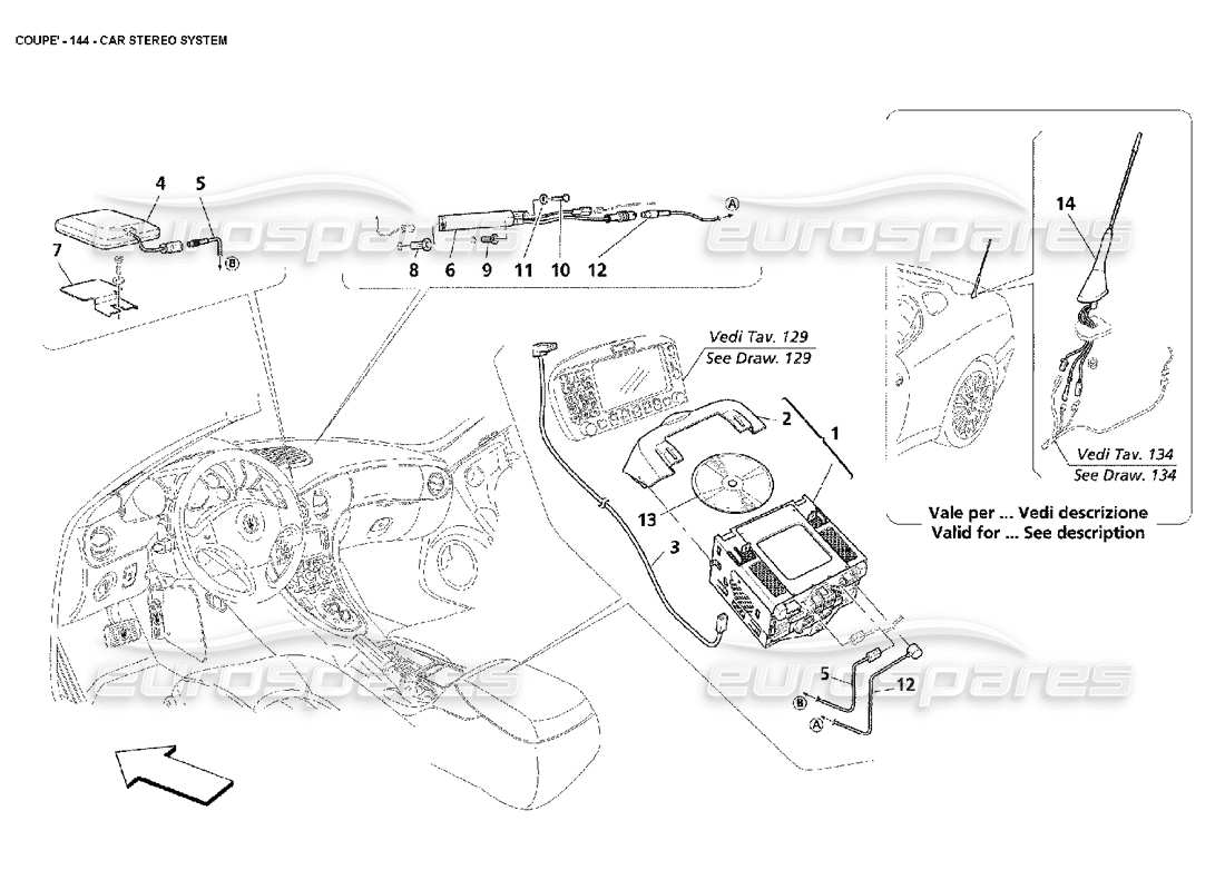 a part diagram from the maserati 4200 parts catalogue