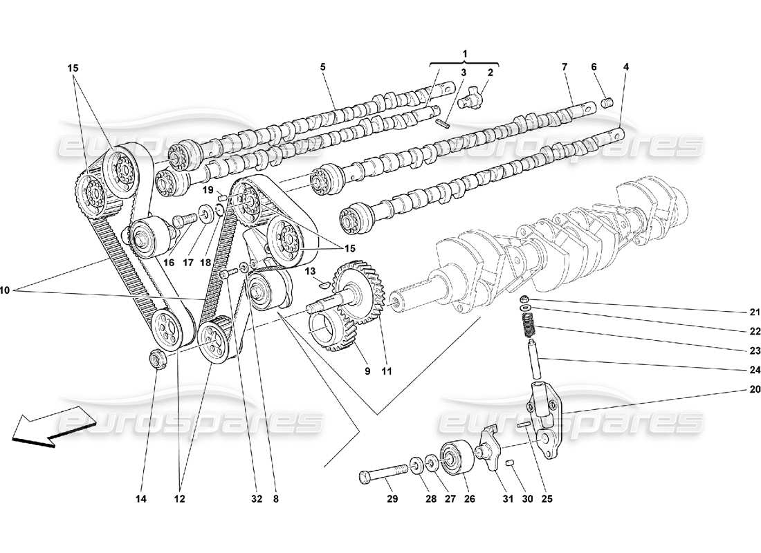 a part diagram from the ferrari 550 parts catalogue