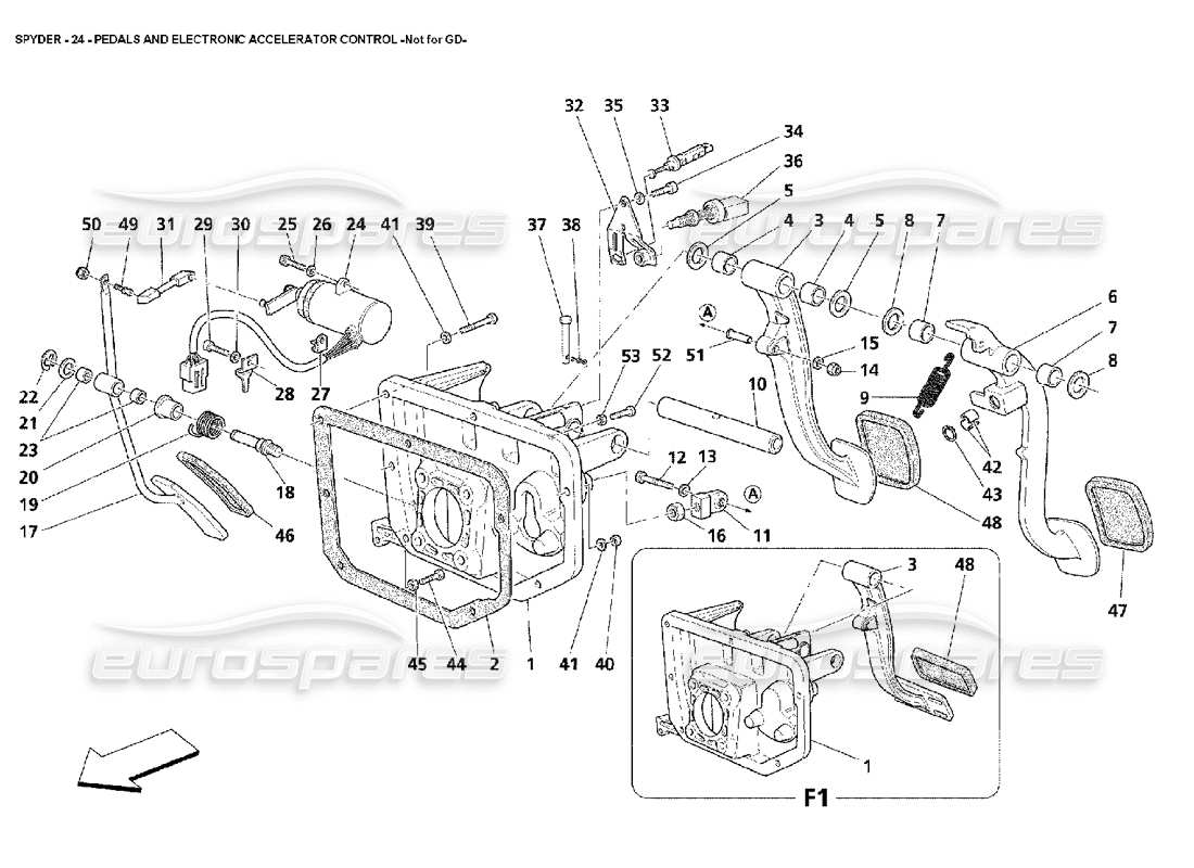 a part diagram from the maserati 4200 parts catalogue