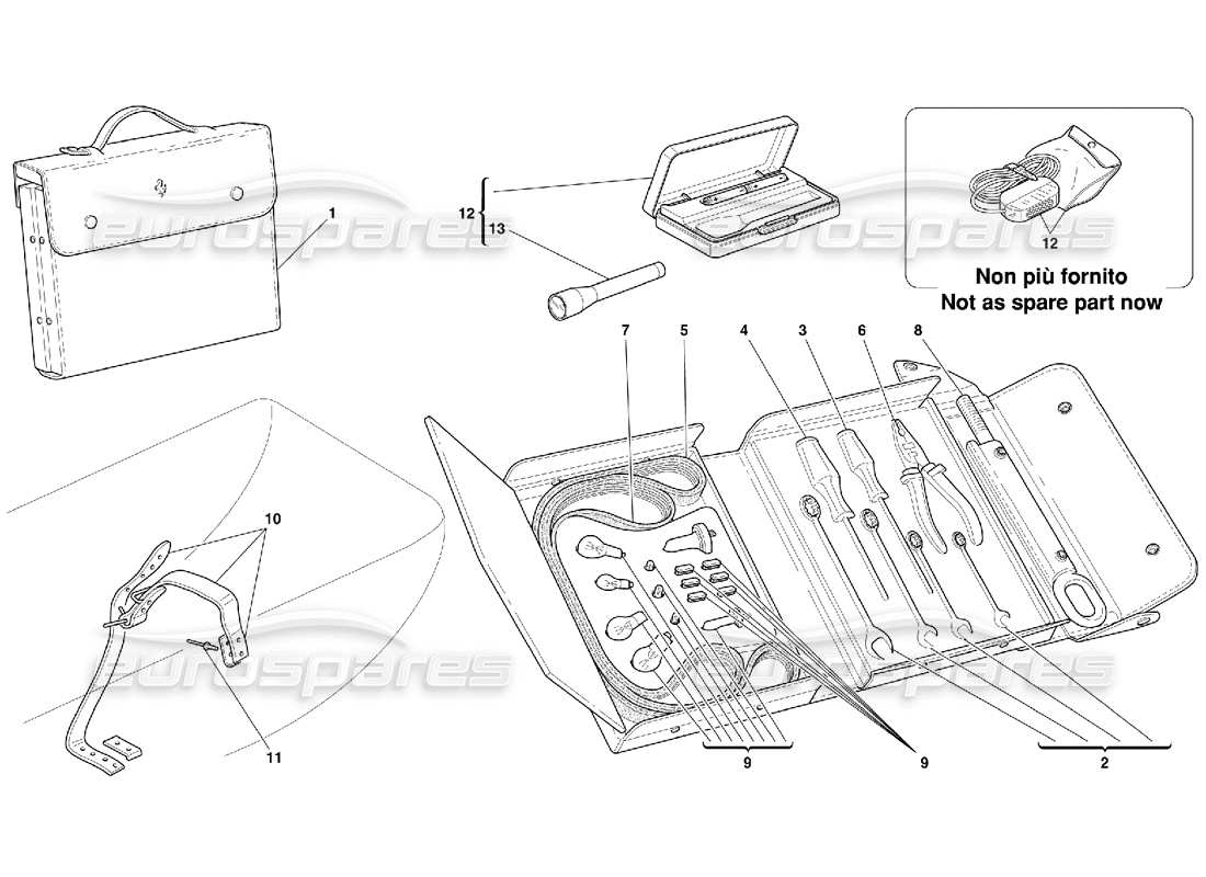 ferrari 550 maranello tools equipment and fixings parts diagram