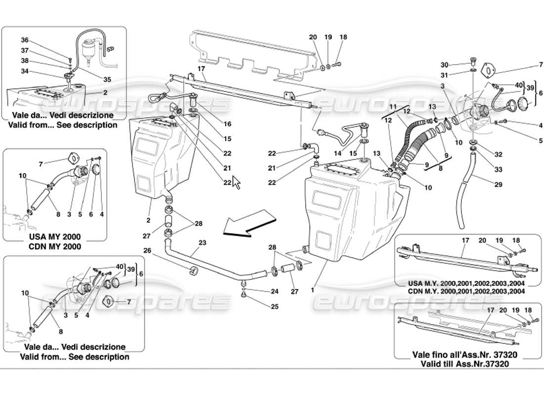 a part diagram from the ferrari 360 modena parts catalogue