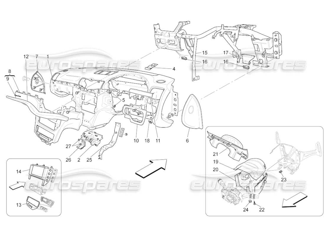 a part diagram from the maserati grancabrio parts catalogue