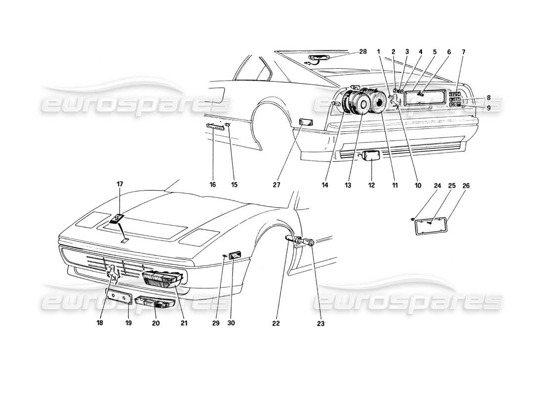 a part diagram from the ferrari 328 parts catalogue