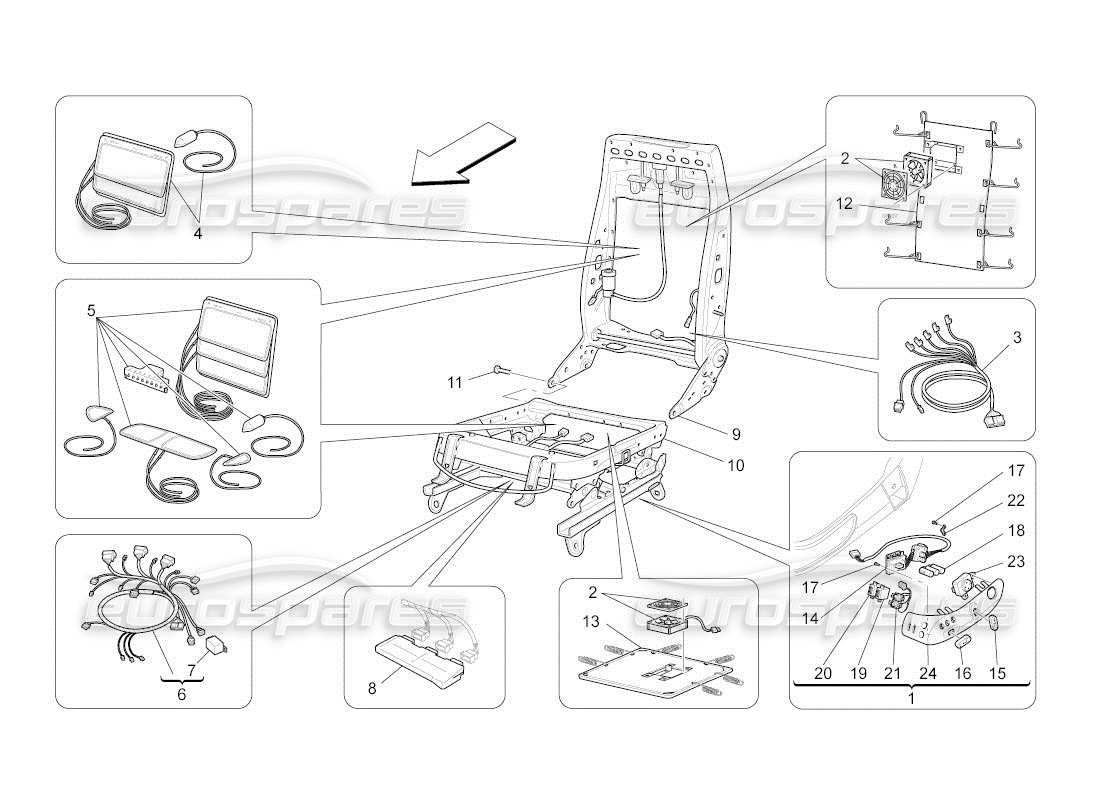 a part diagram from the maserati quattroporte m139 (2005-2013) parts catalogue