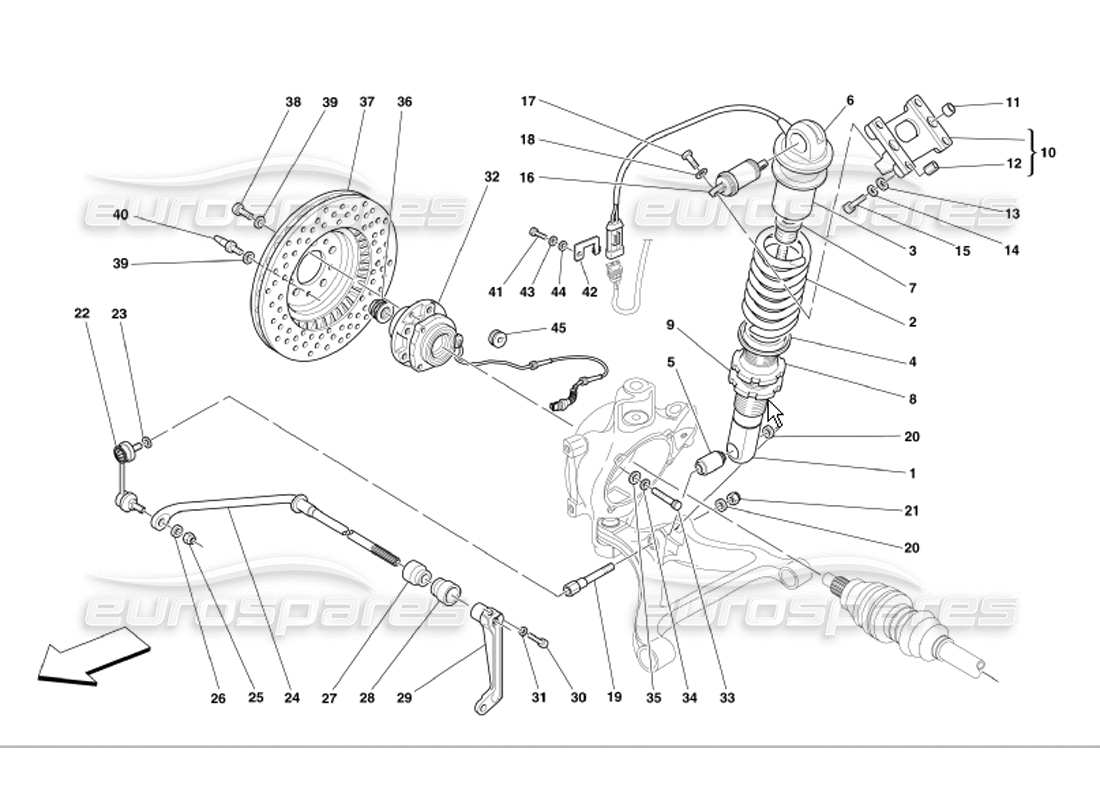 a part diagram from the ferrari 360 modena parts catalogue