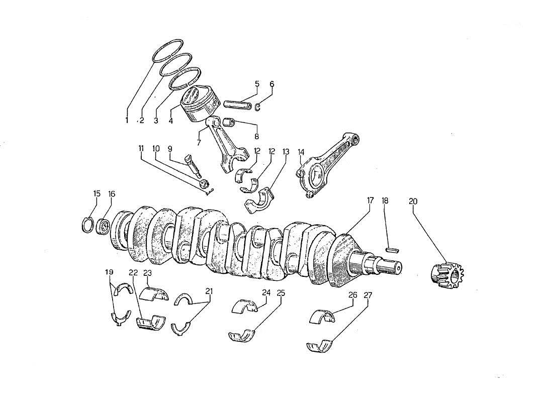 VIEW PARTS DIAGRAMS FROM THE LAMBORGHINI JARAMA PARTS CATALOGUE a part diagram from the lamborghini jarama parts catalogue