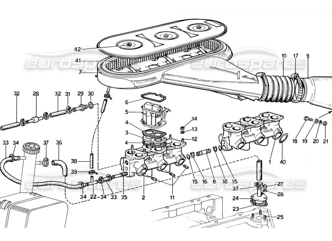 a part diagram from the ferrari 330 and 365 parts catalogue