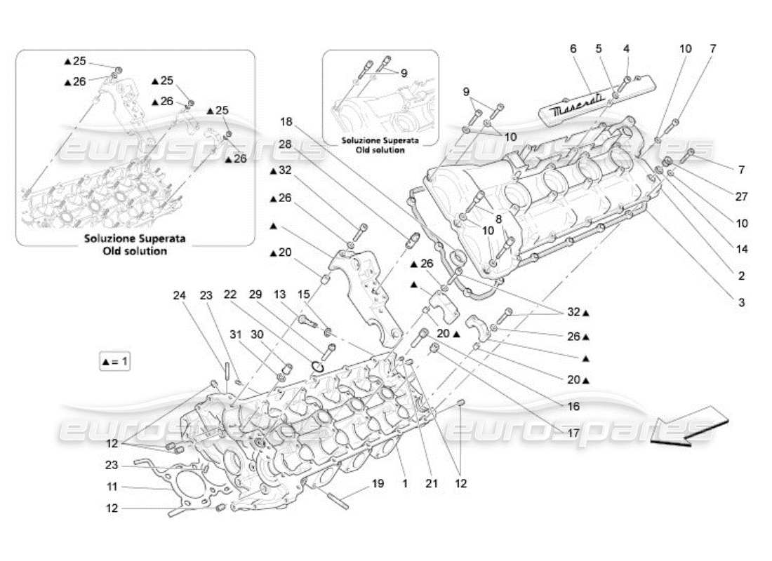 a part diagram from the maserati qtp. (2005) 4.2 parts catalogue