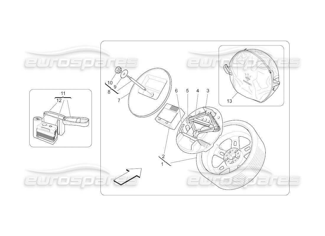 a part diagram from the maserati qtp. (2011) 4.7 auto parts catalogue