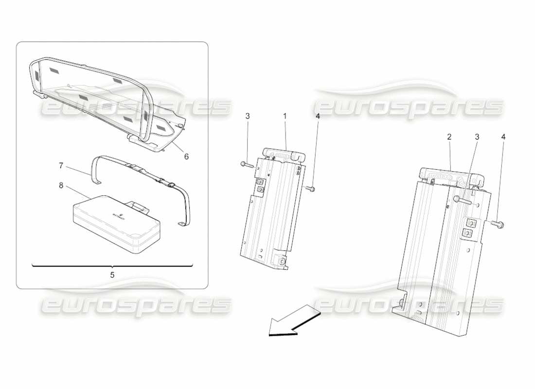 a part diagram from the maserati grancabrio parts catalogue