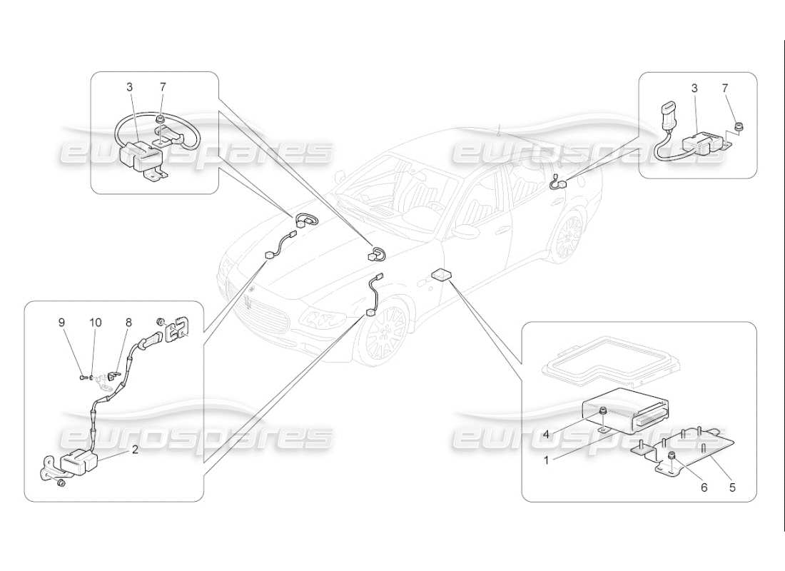 a part diagram from the maserati qtp. (2009) 4.2 auto parts catalogue