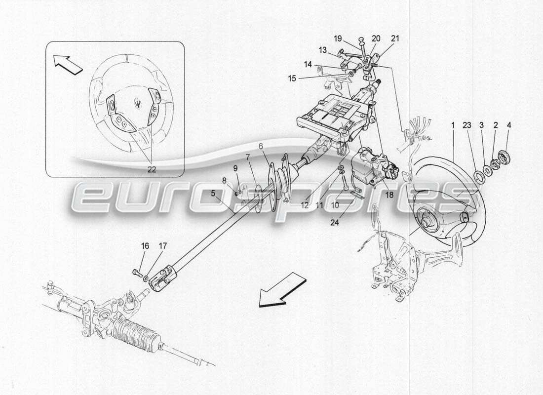 a part diagram from the maserati grancabrio parts catalogue