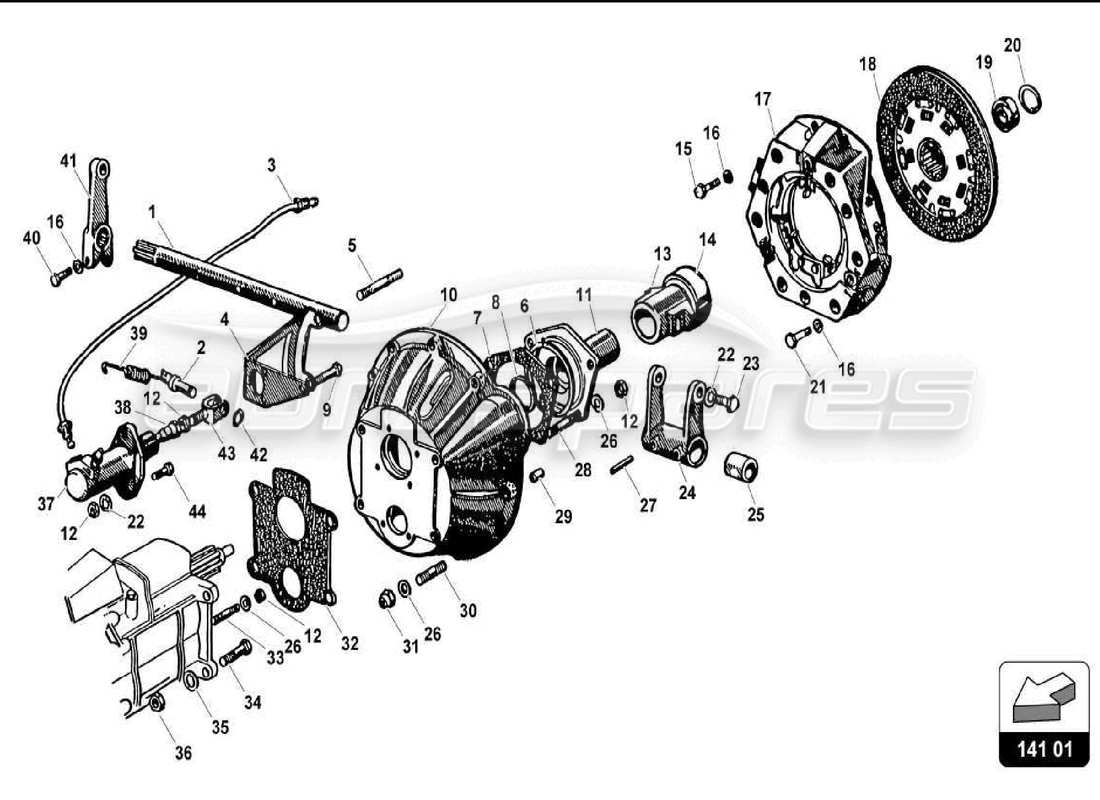 VIEW PARTS DIAGRAMS FROM THE LAMBORGHINI 350 PARTS CATALOGUE a part diagram from the lamborghini 350 parts catalogue