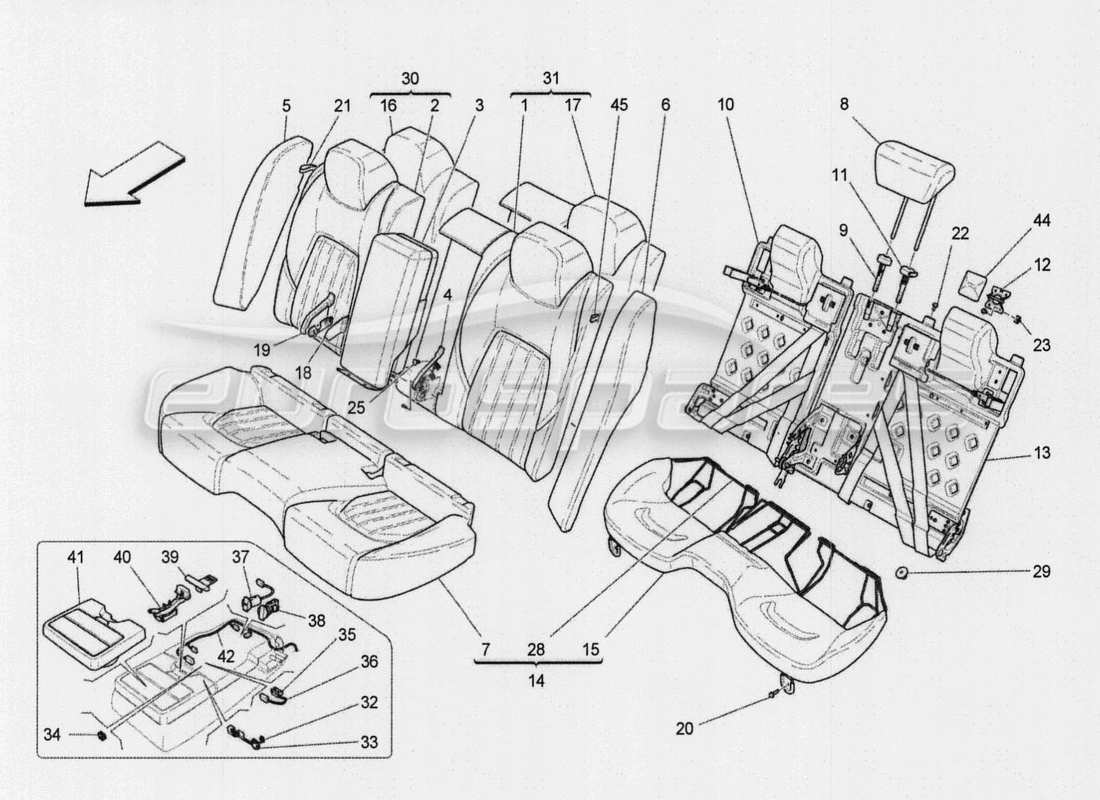 a part diagram from the maserati qtp. v8 3.8 530bhp auto 2015 parts catalogue