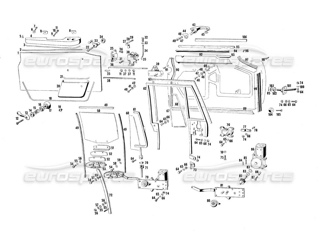 a part diagram from the maserati quattroporte (1967-1979) parts catalogue