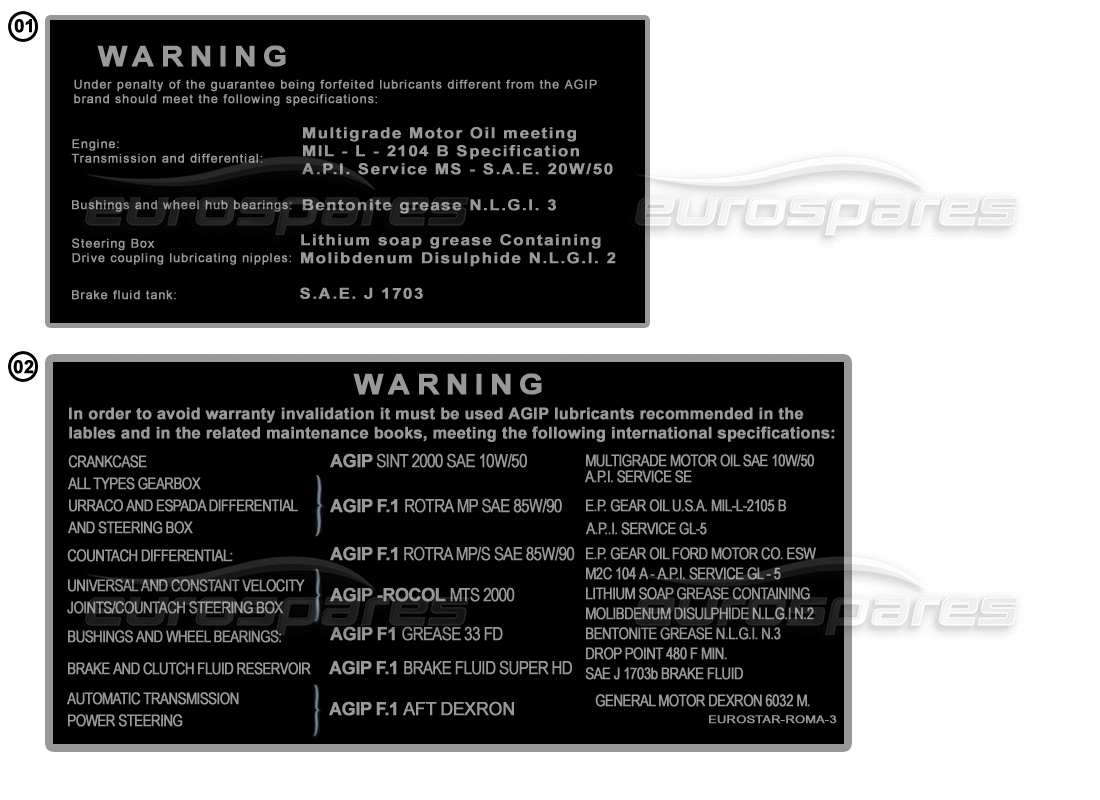 a part diagram from the lamborghini miscellaneous parts catalogue