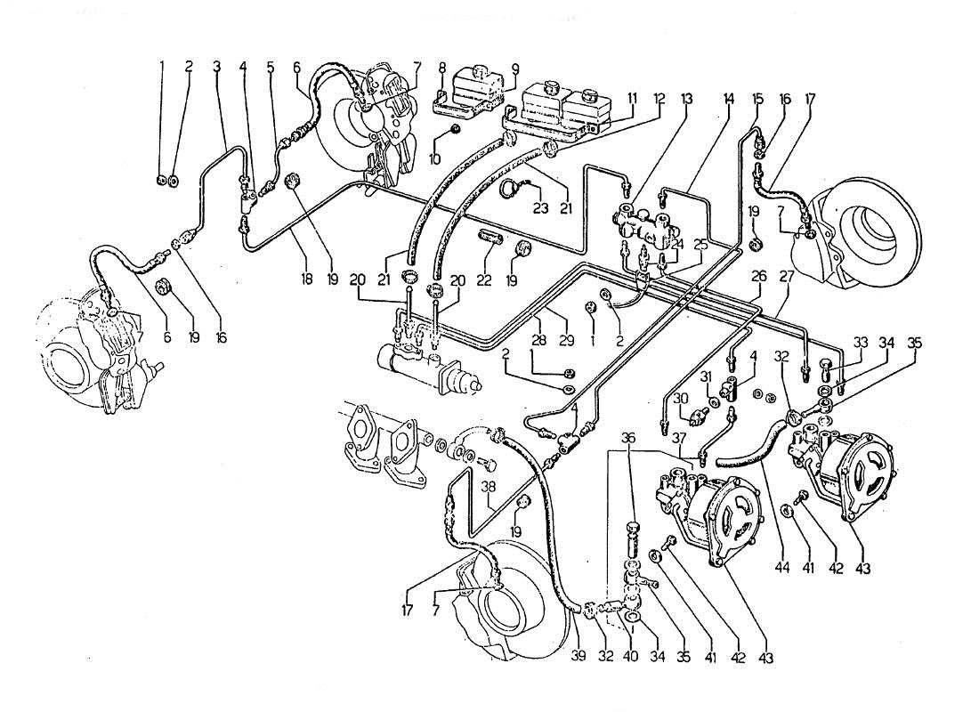 a part diagram from the lamborghini jarama parts catalogue