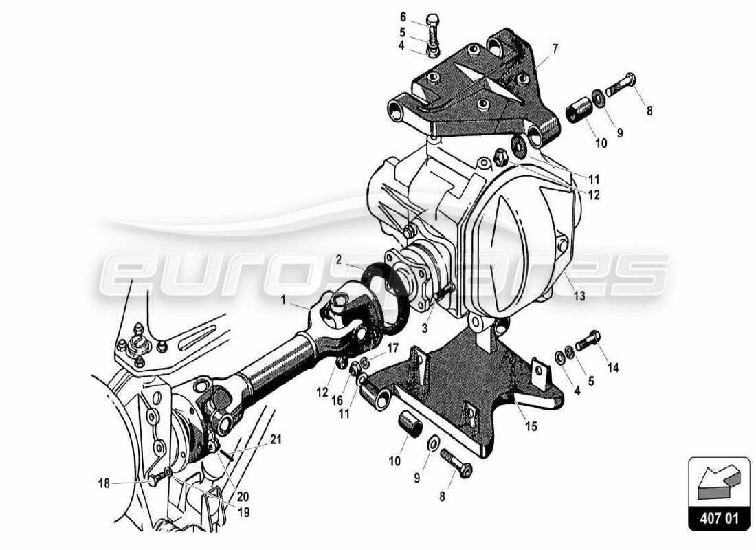 a part diagram from the lamborghini 350 parts catalogue