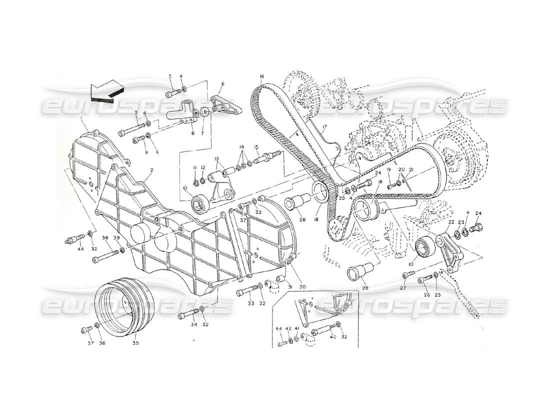 a part diagram from the maserati shamal parts catalogue