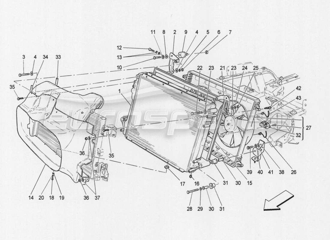 a part diagram from the maserati granturismo parts catalogue