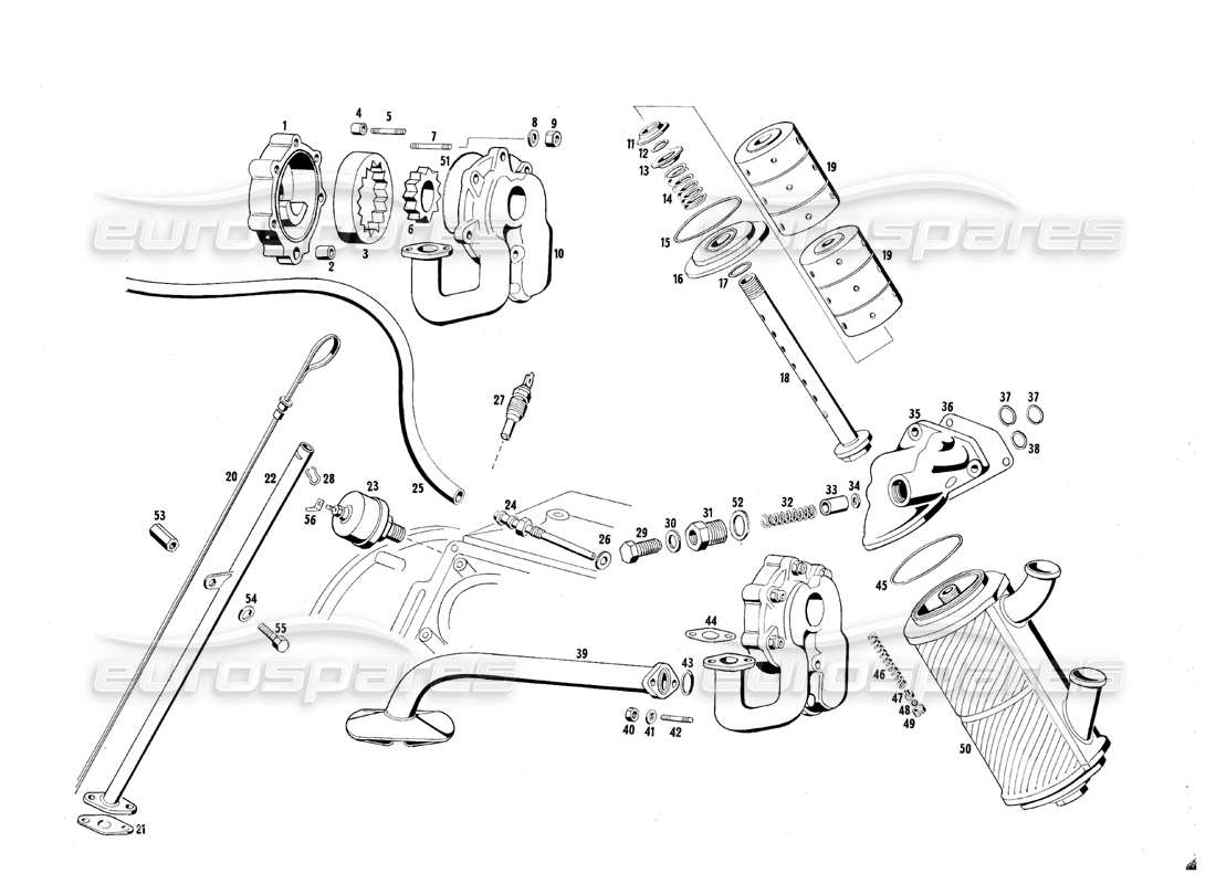 a part diagram from the maserati quattroporte (1967-1979) parts catalogue