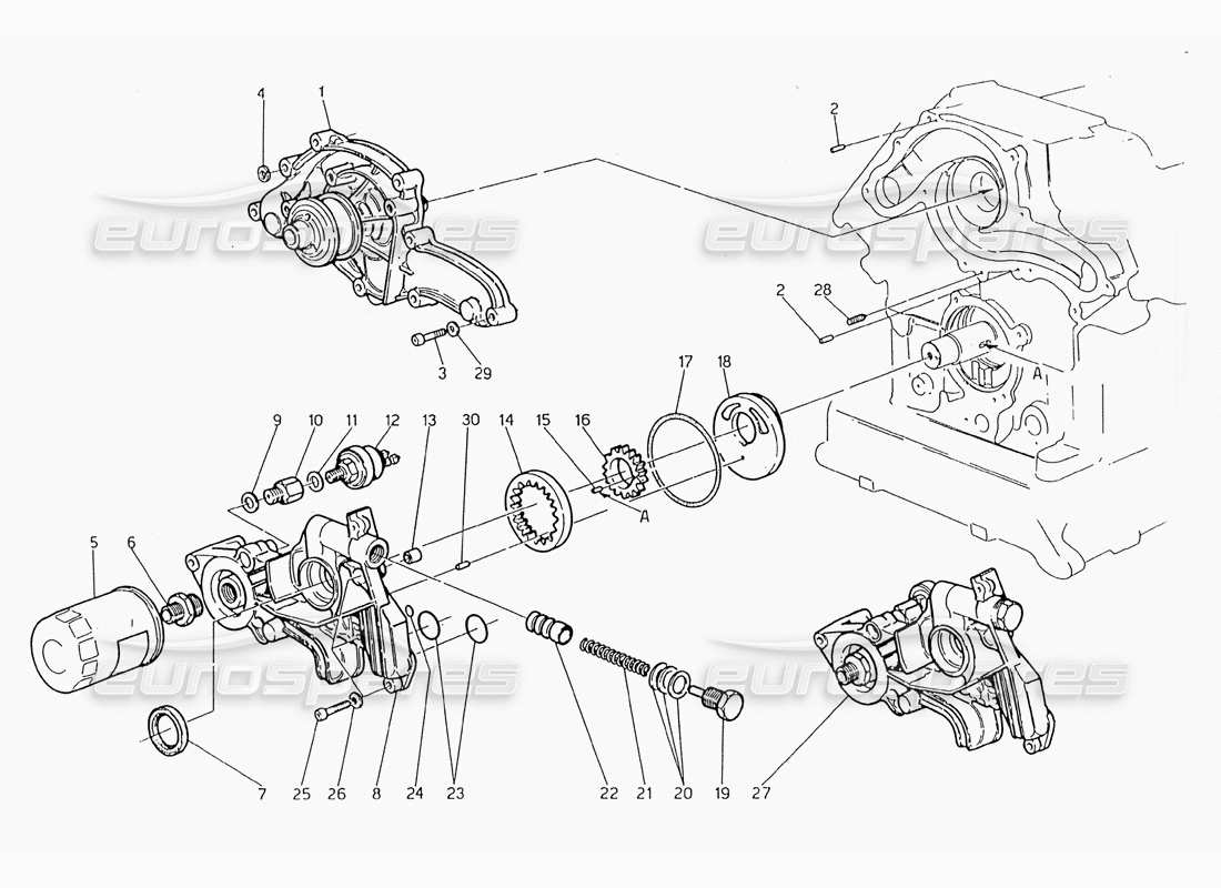 a part diagram from the maserati biturbo (1983-1995) parts catalogue