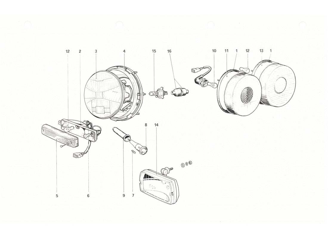 a part diagram from the ferrari 208 gtb gts parts catalogue