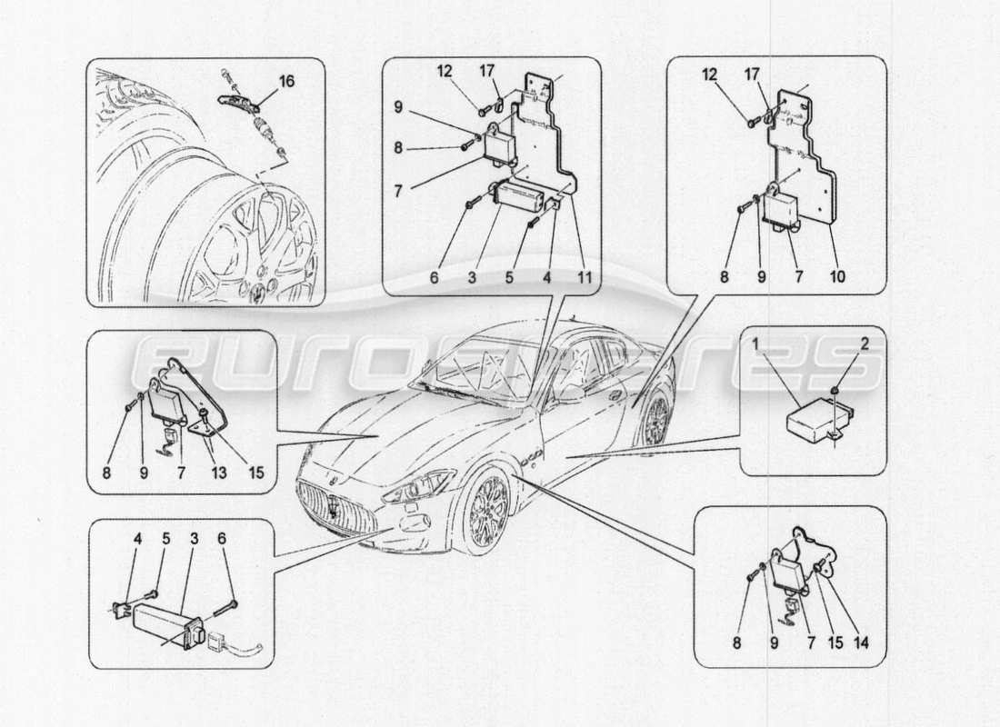 a part diagram from the maserati granturismo special edition parts catalogue