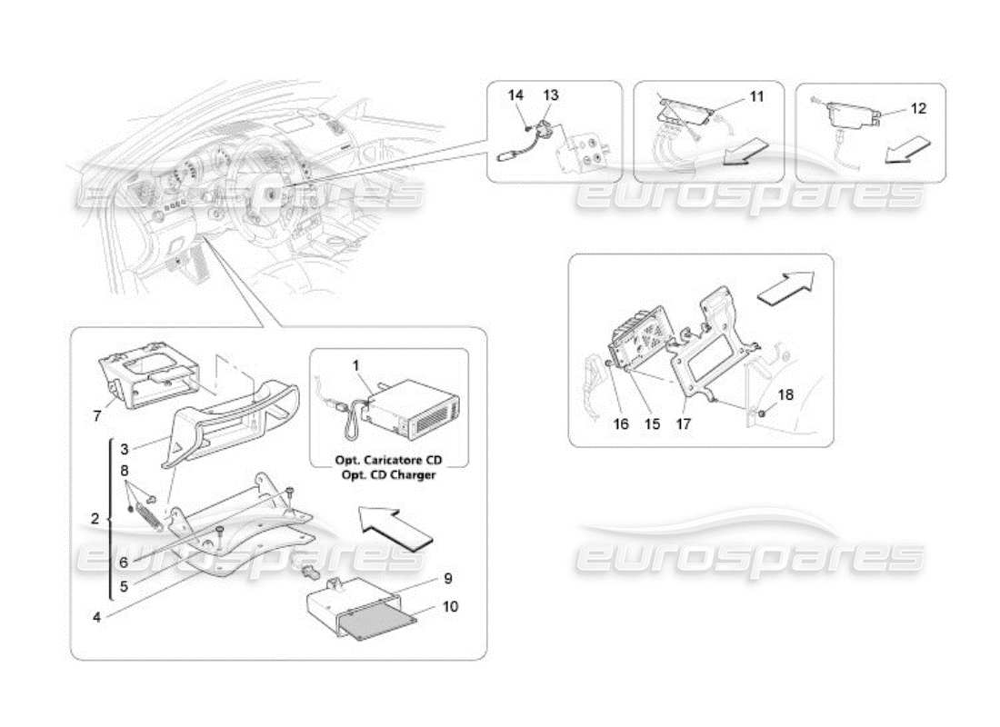 a part diagram from the maserati quattroporte m139 (2005-2013) parts catalogue