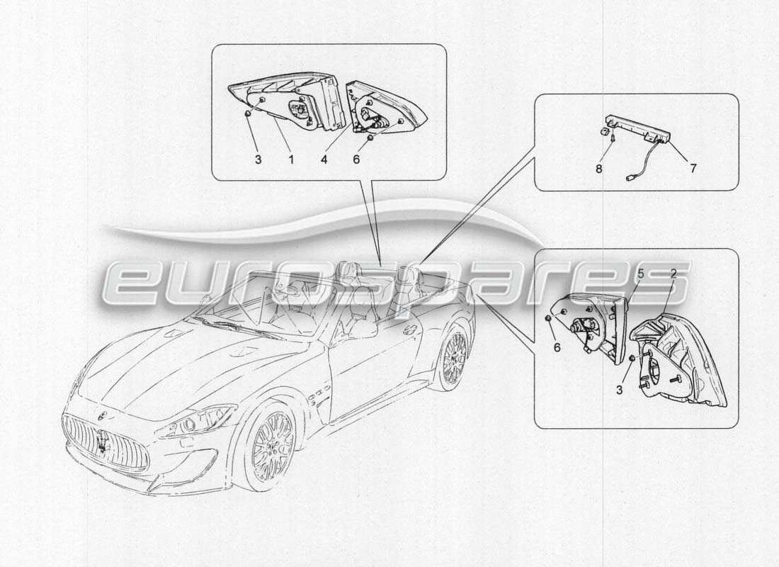 a part diagram from the maserati grancabrio mc centenario parts catalogue