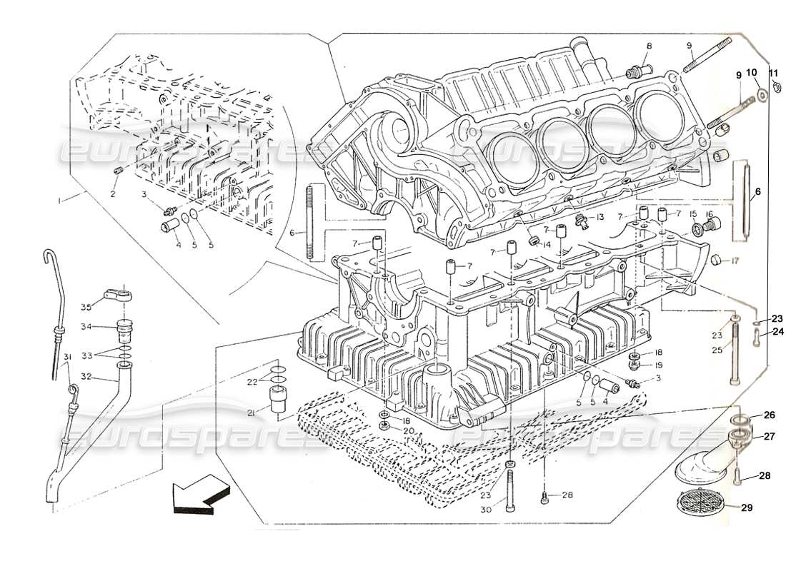 a part diagram from the maserati shamal parts catalogue