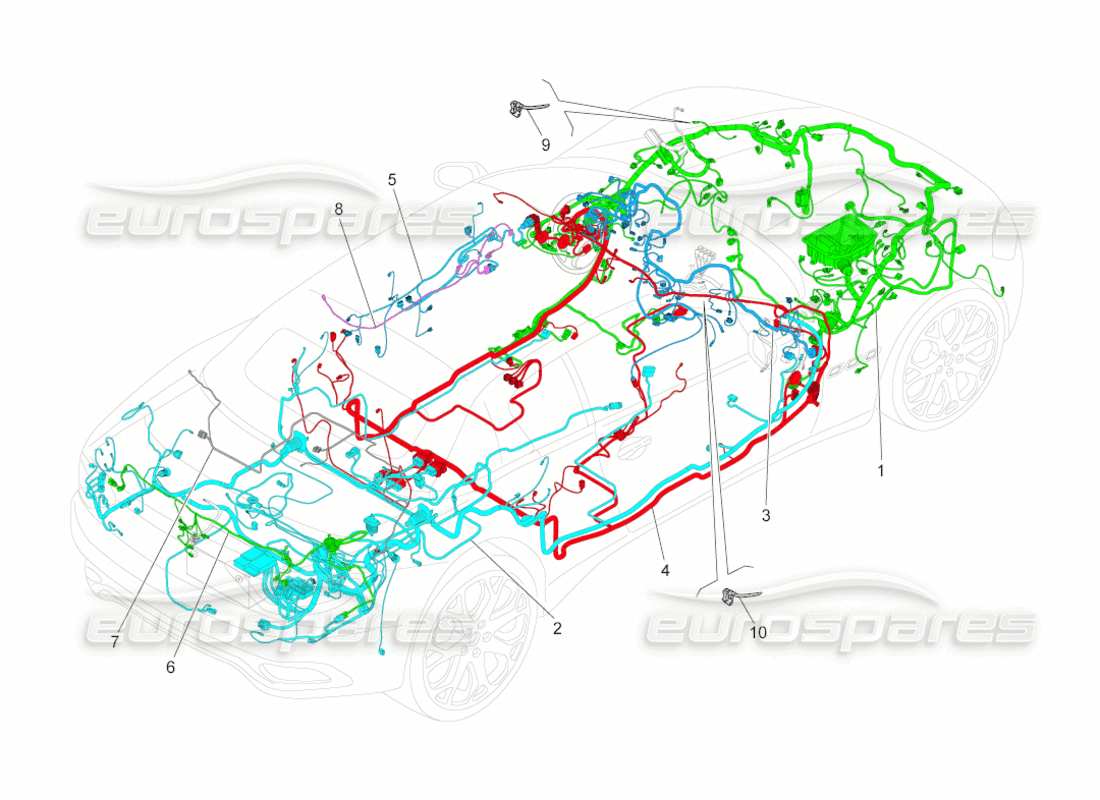 a part diagram from the maserati grancabrio parts catalogue