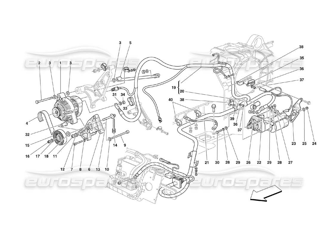 a part diagram from the ferrari 360 challenge (2000) parts catalogue